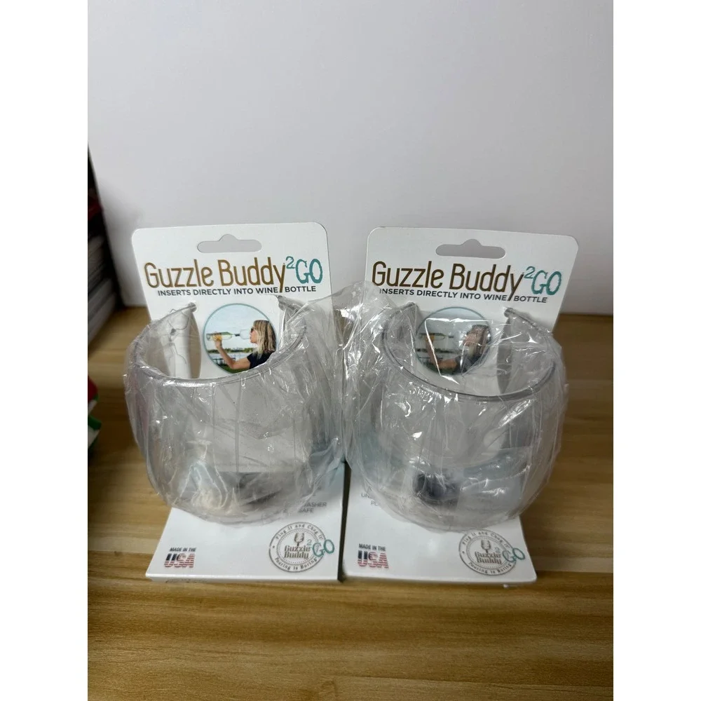 Guzzle Buddy 2 GO Wine Bottle Inserts Portable Drinkware‎ Qty 2 NEW